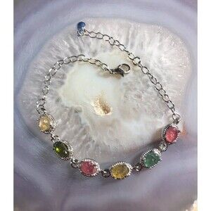 Very Pretty Free Form Mixed Tourmaline Bracelet
